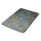 Tapis De Bain Élégant monogramme personnalisé marocain bleu et b (Angle)