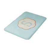 Tapis De Bain Élégant Monogramme Robin Oeuf Bleu Bain Mat (Angle)