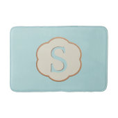 Tapis De Bain Élégant Monogramme Robin Oeuf Bleu Bain Mat (Devant)