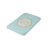 Tapis De Bain Élégant Monogramme Robin Oeuf Bleu Bain Mat (Angle)