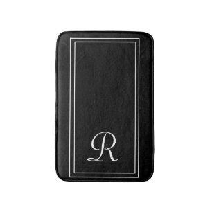 Tapis De Bain Élégant Monogramme Salle de bain personnalisée