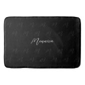 Tapis De Bain Élégant monogramme script noir (Devant)