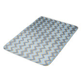 Tapis De Bain Élégant Motif Chevron bleu et or (Angle)