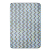 Tapis De Bain Élégant Motif Chevron bleu et or (devant Vertical)