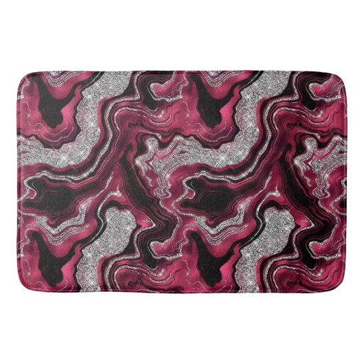 Tapis De Bain Élégant Motif d'âge de Parties scintillant rouge e (Devant)