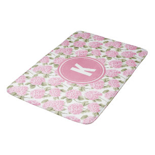 Tapis De Bain Élégant Motif de fleurs d'hydragea rose
