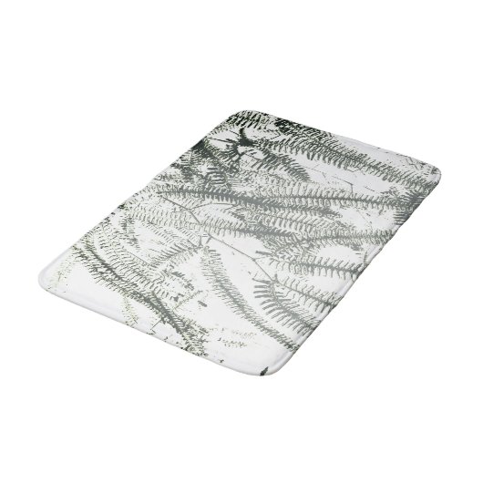 Tapis De Bain Élégant motif de fougères vert clair mat (Angle)