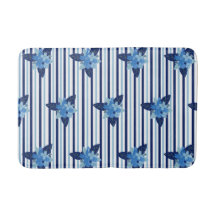 Élégant motif floral bande monochromatique bleu