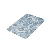Tapis De Bain Élégant motif floral gris marine (Angle)