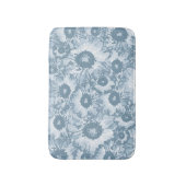 Tapis De Bain Élégant motif floral gris marine (Devant (Vertical))