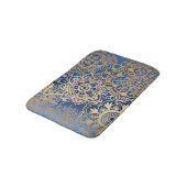 Tapis De Bain Elégant Motif Mandala bleu et or (Angle)
