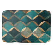 Tapis De Bain Élégant motif turquoise or luxe (Devant)