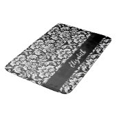 Tapis De Bain Elégant noir blanc Damas (Angle)