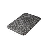 Tapis De Bain Élégant Noir Blanc Damas Scrolls (Angle)