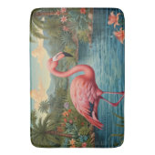 Tapis De Bain Élégant paradis tropical flamand rose (devant Vertical)