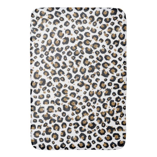 Tapis De Bain Élégant Parties scintillant d'or Motif Leopard (devant Vertical)