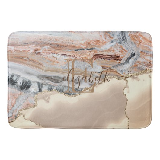 Tapis De Bain Élégant Parties scintillant or élégant en marbre p (Devant)