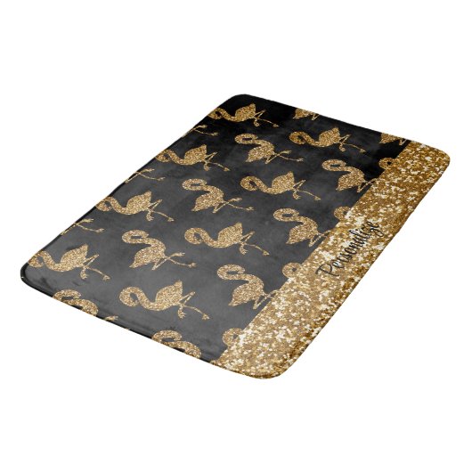 Tapis De Bain Elégant Parties scintillant or Flamingo Pattern Sp (Angle)