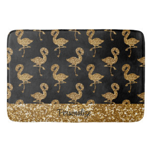 Tapis De Bain Elégant Parties scintillant or Flamingo Pattern Sp