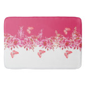 Tapis De Bain Elegant Pink Botanical Bath Mat  (Devant)