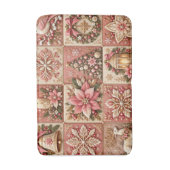 Tapis De Bain Elegant Pink Christmas Patchwork Blanket (Devant (Vertical))