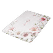 Tapis De Bain Elegant Pink White Floral Bath Mat (Angle)