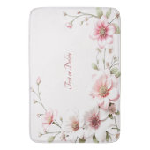 Tapis De Bain Elegant Pink White Floral Bath Mat (devant Vertical)
