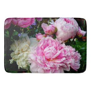 Tapis De Bain Elégant rose peony blanc floral jardin photo