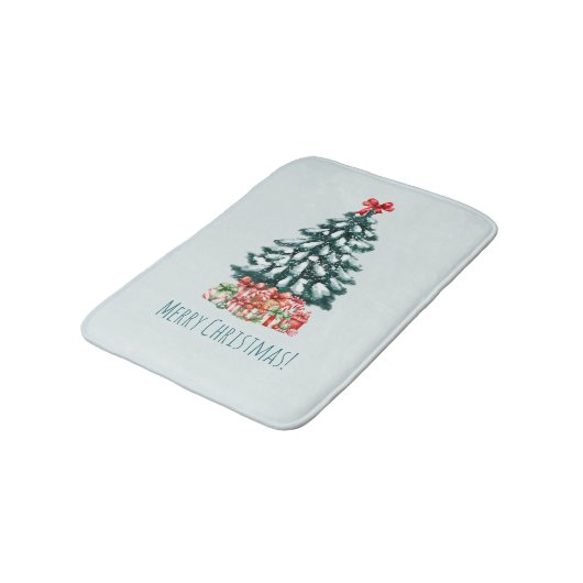 Tapis De Bain Elegant Snowy Christmas Tree (Angle)