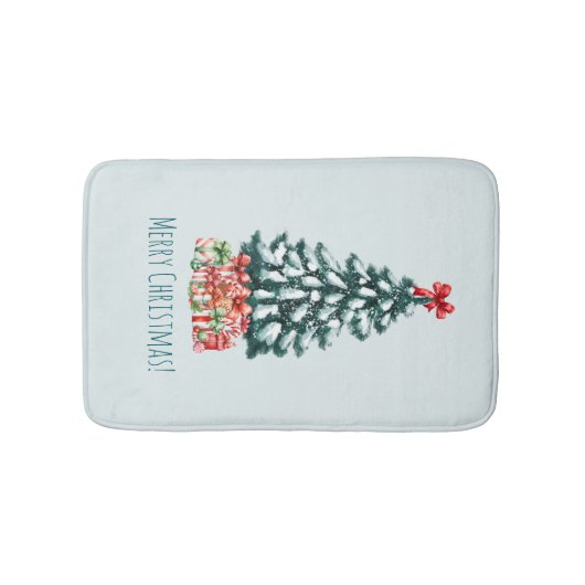 Tapis De Bain Elegant Snowy Christmas Tree (Devant)