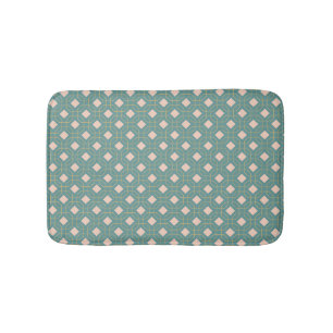 Tapis De Bain Élégant Turquoise Blush Mid Century Motif moderne
