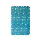 Tapis De Bain Elégant turquoise et blanc, étoiles et flocons de  (Devant (Vertical))