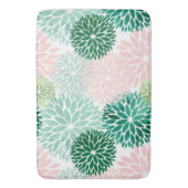 Tapis De Bain Élégant vert rose Dahlia floral (devant Vertical)