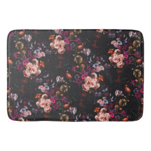 Tapis De Bain Élégant Vintage foncé Moody Bourgogne Floral