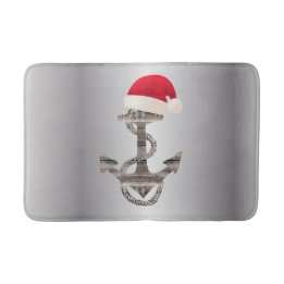 Tapis De Bain élégante ANCRE nautique + CHAPEAU DE PÈRE NOËL |