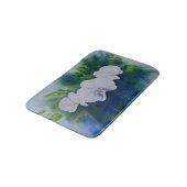 Tapis De Bain Elégante aquarelle blanche orchidées boho tropical (Angle)