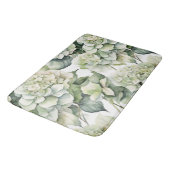 Tapis De Bain Elégante aquarelle blanche vert hydrangée florale (Angle)