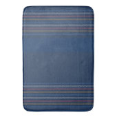 Tapis De Bain Elégante Bleue Régate Bordure striée (devant Vertical)