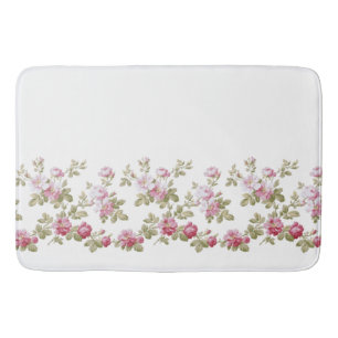 Tapis De Bain Elégante bordure rose rose Vintage