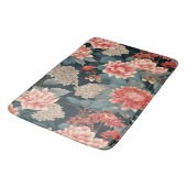 Tapis De Bain Élégante Chinoiserie Turquoise Peach Florals (Angle)