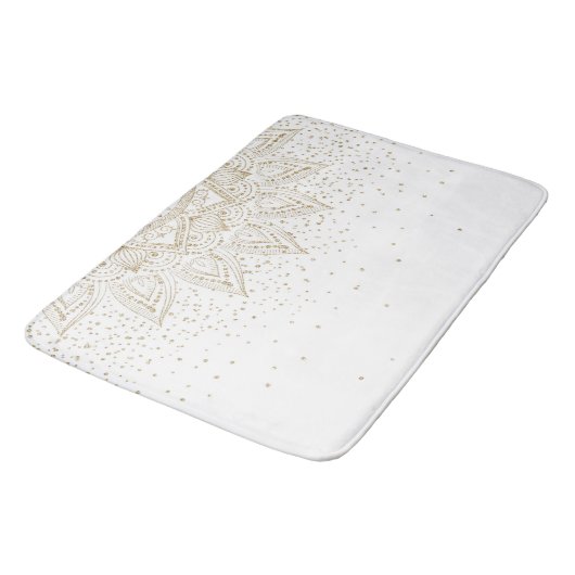 Tapis De Bain Elégante conception de points Mandala Or (Angle)