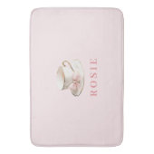 Tapis De Bain Elégante Coquette Preppy Pink Teacup avec Bow (devant Vertical)