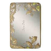 Tapis De Bain Élégante couche de chaume fleurie décorative or (devant Vertical)