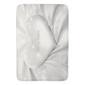 Tapis De Bain Élégante crème blanche Coeur de bain Mat (devant Vertical)