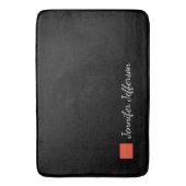 Tapis De Bain Élégante écriture moderne à la main Noir (devant Vertical)