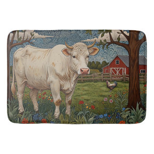Tapis De Bain Élégante ferme de vache chic à la campagne