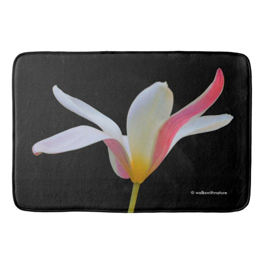 Tapis De Bain Élégante Lady Tulip Fleurs roses blanches (Devant)