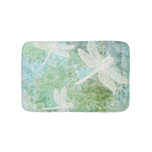Tapis De Bain Élégante libellule Et Motif Fleur (Devant)