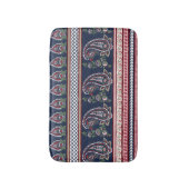 Tapis De Bain Elégante Marine Paisley : Conception des frontière (Devant (Vertical))