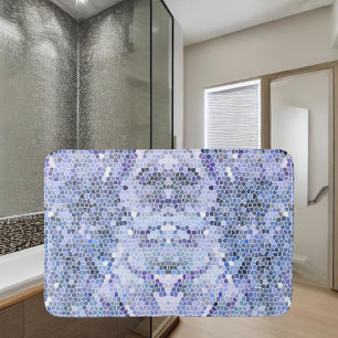 Tapis De Bain Elégante mosaïque bleue glace, moderne